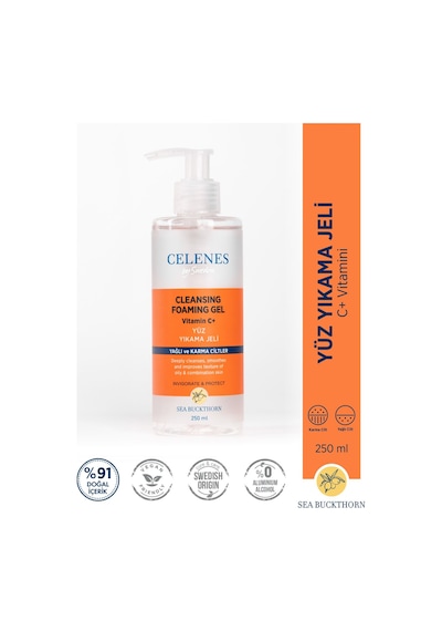 Celenes Sea Buckthorn Yağlı ve Karma Ciltler için Yüz Temizleme Jeli 250 ML Celenes Sea Buckthorn Yağlı ve Karma Ciltler için Yüz Temizleme Jeli 250 ML