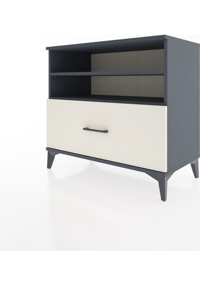 Hyperion Şifonyer 2 Raflı Tek Çekmeceli 88x44x80 Antrasit-aytaşı Antrasit