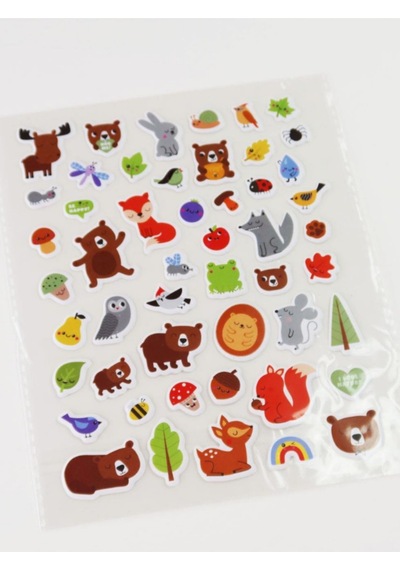 Hayvan Figürlü Puf Sticker Kahverengi