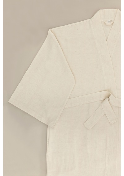 Raw Pamuk Keten Natural Kimono S-m 1515a Natürel
