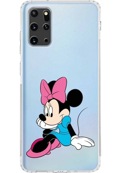Samsung Galaxy Uyumlu S20 Plus Kamera Korumalı Kapak Minnie Mouse Tasarımlı Şeffaf Kılıf Şeffaf