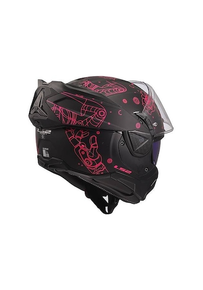 Ls2 Advant 2 Sophıa Mat Siyah-pembe Çene Açılır Motosiklet Kaskı Mat Siyah-pembe