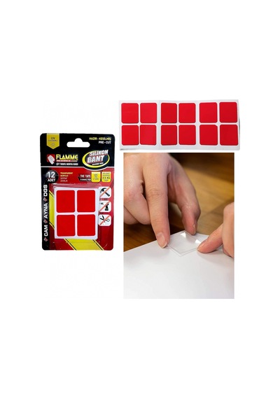 Montaj Bandı 2.5 Kg - Çift Taraflı Hazır Kesilmiş Silikon Bant 12'li Montaj Bandı, Şeffaf Diğer