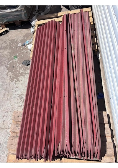 Tr Bahçe Çit Direği Profil Seti Çelik Köşebent Kırmızı 40x40mm 200cm 11'li Paket