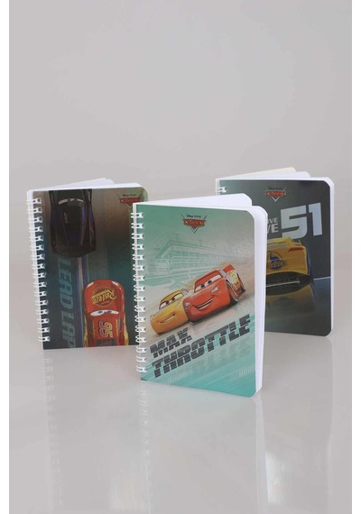 Lisanslı Cars Çizgili Not Defteri / Bloknot 80 Yaprak Altın