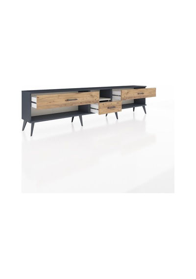 Arges Tv Ünitesi Tek Raflı 3 Çekmeceli 220x30x51 Antrasit-aytaşı/çam Aytası/atlas Çam - Antrasıt Arges Tv Ünitesi Tek Raflı 3 Çekmeceli 220x30x51 Antrasit-aytaşı/çam Aytası/atlas Çam - Antrasıt