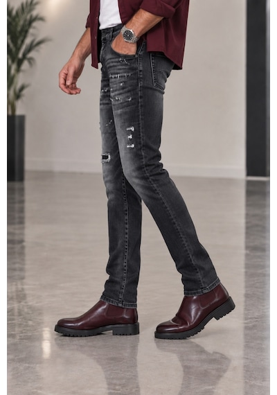 Cedy Denim Cedy Denım Erkek Slim Fit Esnek Likralı Kot Pantolon Vintage Yıkamalı Yırtık Detaylı Dar Paça Jean Ct1210-siyah Cedy Denim Cedy Denım Erkek Slim Fit Esnek Likralı Kot Pantolon Vintage Yıkamalı Yırtık Detaylı Dar Paça Jean Ct1210-siyah