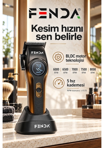 Fenda Profesyonel Saç Kesme Makinesi Altın