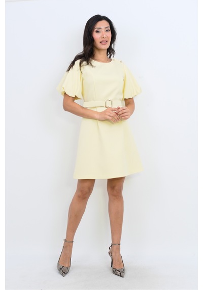 Dorne Moda Özel Koleksiyon Balon Kol Kemer Detaylı Mini Elbise - Düğün - Mezuniyet - Ofis Şıklığı Sarı Sarı Dorne Moda Özel Koleksiyon Balon Kol Kemer Detaylı Mini Elbise - Düğün - Mezuniyet - Ofis Şıklığı Sarı Sarı