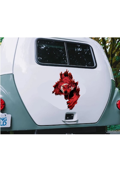 Kurt Börü Gökbörü Sticker - Araba Oto Motosiklet Karavan Sticker - 02512 30x20 Cm