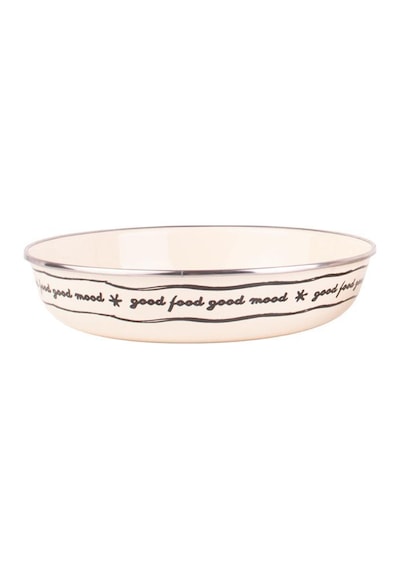 Mood Emaye Bowl Tabağı - Bowl Kase - Salata Kasesi - Sunum Kasesi 21cm Bej