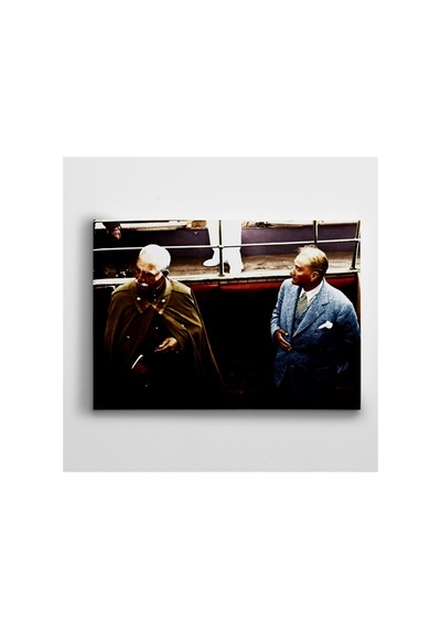 Atatürk Ve İran Şahı Kanvas Tablo