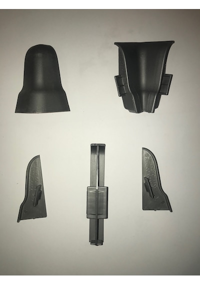 Laminat Parke Süpürgelik Köşe Bağlantı Aparatı 6 CM Antrasit Gri