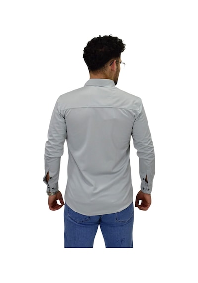 Erkek Spor Silim Fit Uzun Kol Gömlek Bgl-st04484 Gri Erkek Spor Silim Fit Uzun Kol Gömlek Bgl-st04484 Gri