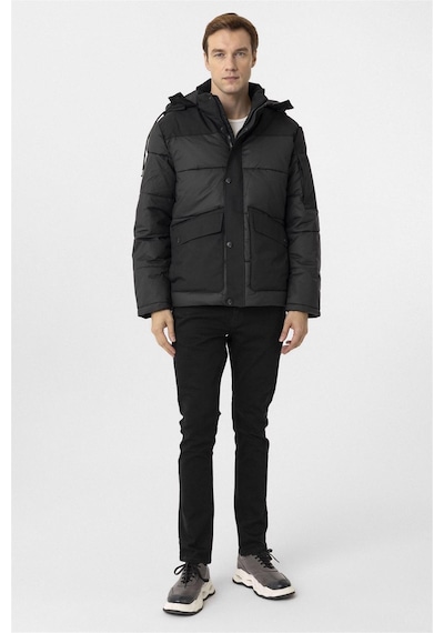 Süvari Siyah Slim Kapitone Mont-34883 Siyah
