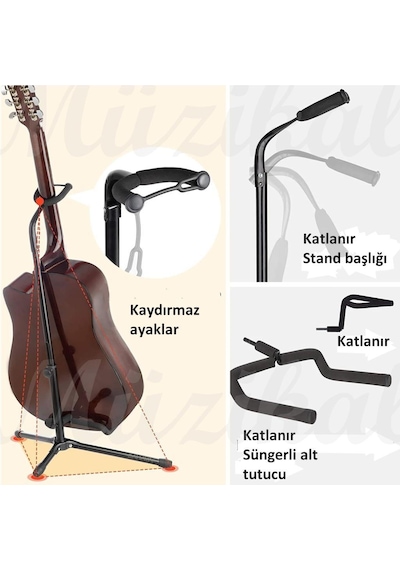 Chroma STG 101 Gitar Standı Saz Bağlama Enstrüman Gitar Sehpası