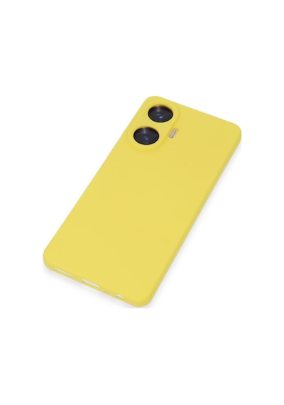 Realme C55 Uyumlu Kılıf Nano İçi Kadife Silikon - Sarı