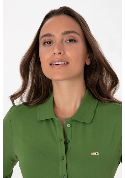 U.S. Polo Assn. Kadın Yeşil Basic Polo Yaka Sweatshırt 50313593-VR054