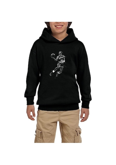 Zepplin Giyim Black Siyah Çocuk Kapşonlu Sweatshirt Siyah