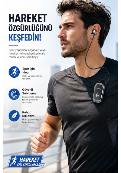 Kensa Makaralı Kulaklık Bluetooth 6.0 20 Saat Konuşma Dijital Ekran Titreşimli Hızlı Şarjlı