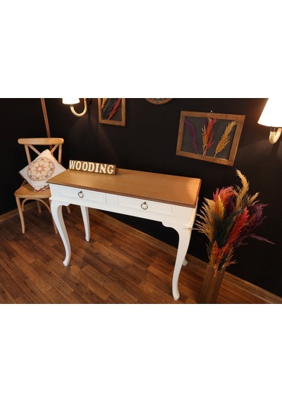 Wooding 100 Cm Çekmeceli Masif Beyaz Naturel Dresuar (548587809) Beyaz