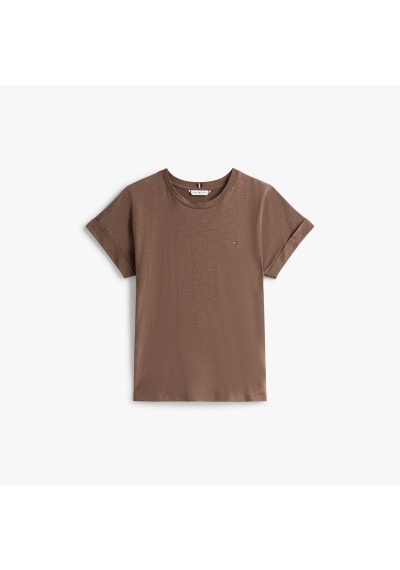 Tommy Hilfiger Slub Mdrn C-nk Ss T-shırt Kadın Kahverengi T-shirt - Ww0ww45747