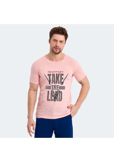 Slazenger KASSIA Erkek Baskılı Somon Tişört