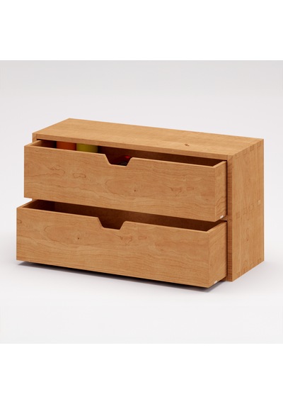 Desna İki Katlı İki Çekmeceli Mini Dolap 34 Cm Uzunluk X 12.1 Cm Genişlik X 18.4 Cm Woodsaka Doğal Ahşap