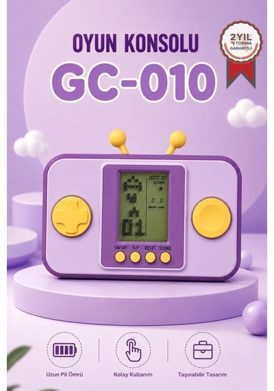 Gc-010 Mor El Atarisi Tetris Gameboy Joystick Arkadaş Eğlencesi Boş Vakit Hobi Eşyası