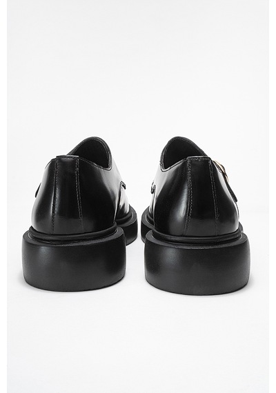 Dericlub Erkek Kemerli Loafer Ayakkabı Gerçek Deri T575 Siyah