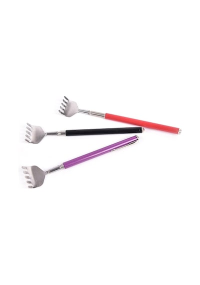 2 Adet Teleskobik Sırt Kaşıyıcı Metal Kaşağı Kaşıma Aleti Sırt Ka Gri