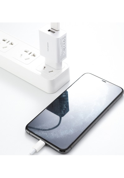Rock Space T29 Hızlı Şarj Adaptörü Çift USB Çıkışlı 2.4A Şarj Cihazı Beyaz