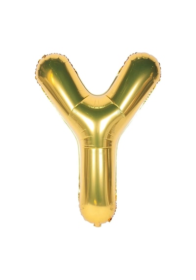 Folyo Balon Y Harfi Helyum Balon 100 Cm Gold Renk - Y Harf Balon - Harf Folyo Balon Altın Gold Harf Çok Renkli