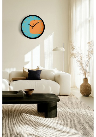 Modern Tasarım Duvar Saati - 30cm - Önü Camlı Siyah Kasa - Sessiz Mekanizma-jh0625 Siyah