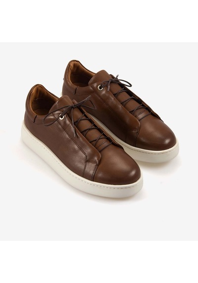Kemal Tanca Erkek Eva Taban Hakiki Deri Casual Spor & Sneaker Ayakkabı 4444 Ceviz Alkol