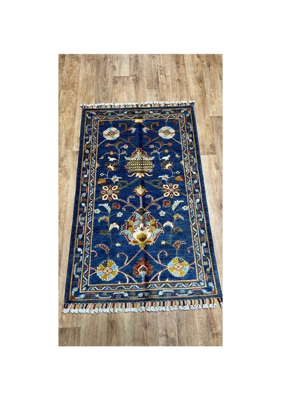 El Dokuma Afghan Halısı Lacivert
