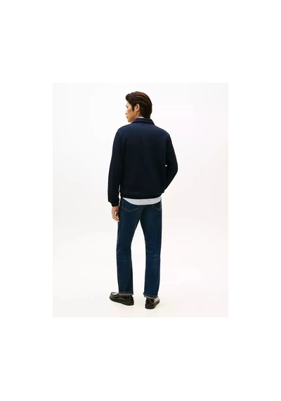Tommy Hilfiger Essentıal Terry Ivy Jacket Erkek Mavi Sweatshirt - Mw0mw41767