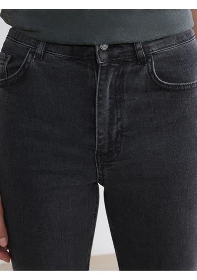 Lcw Jeans Antrasit Yüksek Bel Flare Kadın Jean Pantolon
