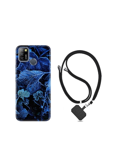 Infinix Smart 5 Kılıf Boyun Askılı Blue Foid 1628