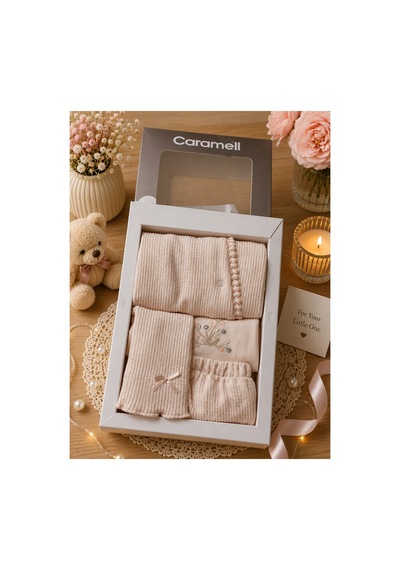 Caramell Yeni Sezon Kız Bebek 4 Lü Hastane Çıkışı Fashion Girl 2534 Somon SOMON