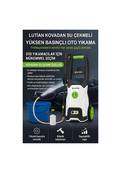 Lutian Lt518 1600w 130 Bar Yüksek Basınçlı Araba Yıkama Makinesi