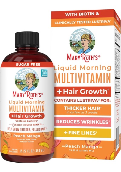 Maryruth's Liquid Morning Multivitamin + Hair Growth Peach Mango 15.22 Fl Oz 450 Ml Usa Menşeii Orijinal Dmmedicineden