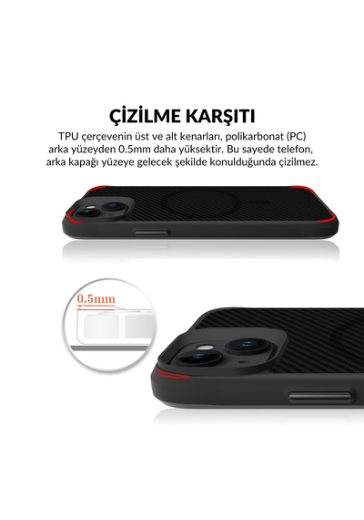 Bix iPhone Uyumlu 13 / 14 Carbon Fiber Force Magsafe Kılıf Anti-şok Teknolojili Kamera Ve Ekran Korumalı Karbon Fiber Bix iPhone Uyumlu 13 / 14 Carbon Fiber Force Magsafe Kılıf Anti-şok Teknolojili Kamera Ve Ekran Korumalı Karbon Fiber