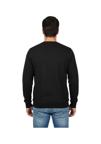 Raymons Erkek Sıfır Yaka Petek Doku Regular Fit Sweatshirt Bgl-st04950 Siyah