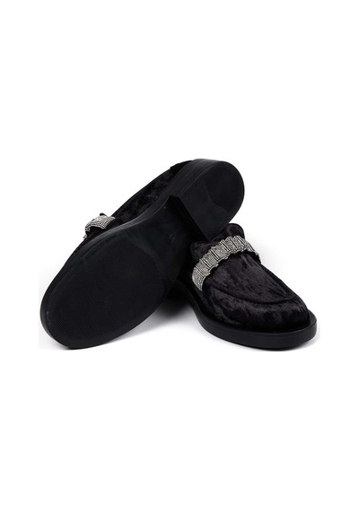 Bestello Taşlı Termoplastik Loafer 281-9038 Kadın Ayakkabı Siyah
