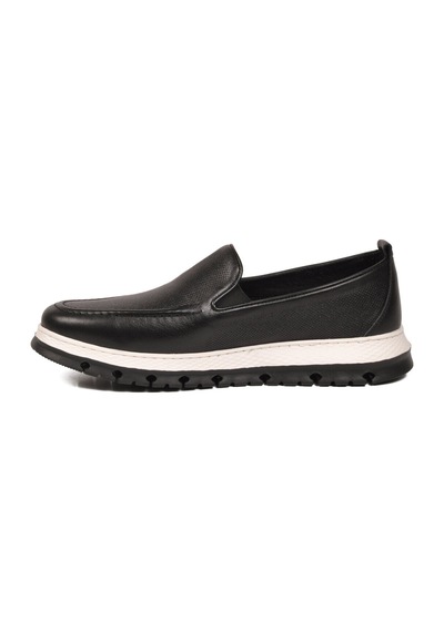 Voyager Erkek Siyah Hakiki Deri Rahat Tabanlı Şık Makosen Casual Ayakkabı Loafer 6574 M