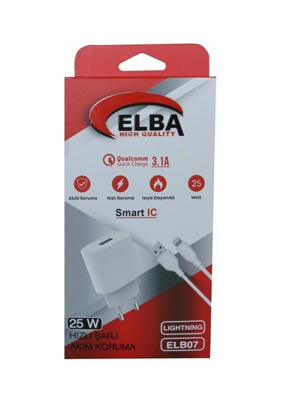 Elba Elb07-usb-25wios Beyaz 25w Usb Ev Şarj Kafa+