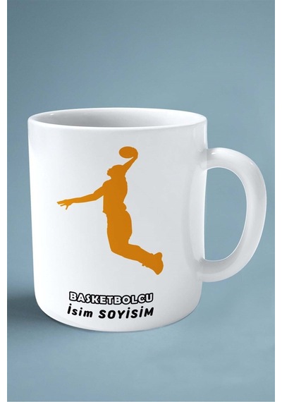 Basketbolcu Basketbol Basket Baskılı Kupa Bardak Çift Taraflı Baskı Kişiye Özel Model 1 Çok Renkli