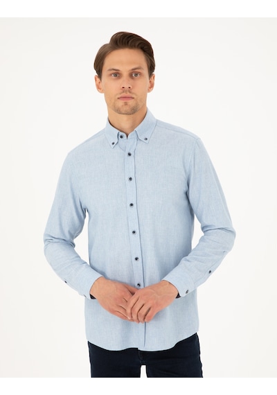 Pierre Cardin Erkek Mavi Gömlek Desenli 50292106-vr036 Mavi
