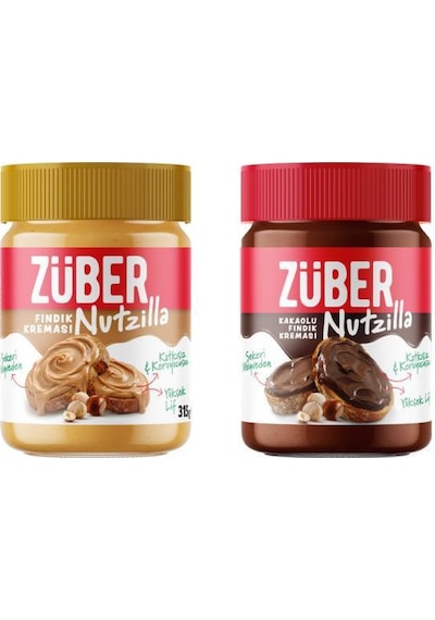 İkili Nutzilla Seti - Nutzilla Fındık Kreması 315g X 1 Adet Yeni + Nutzilla Kakaolu Fındık Kreması 315g X 1 Adet